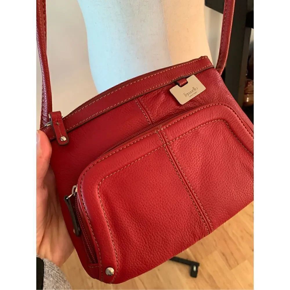 Red Cross body purse with wallet compartment